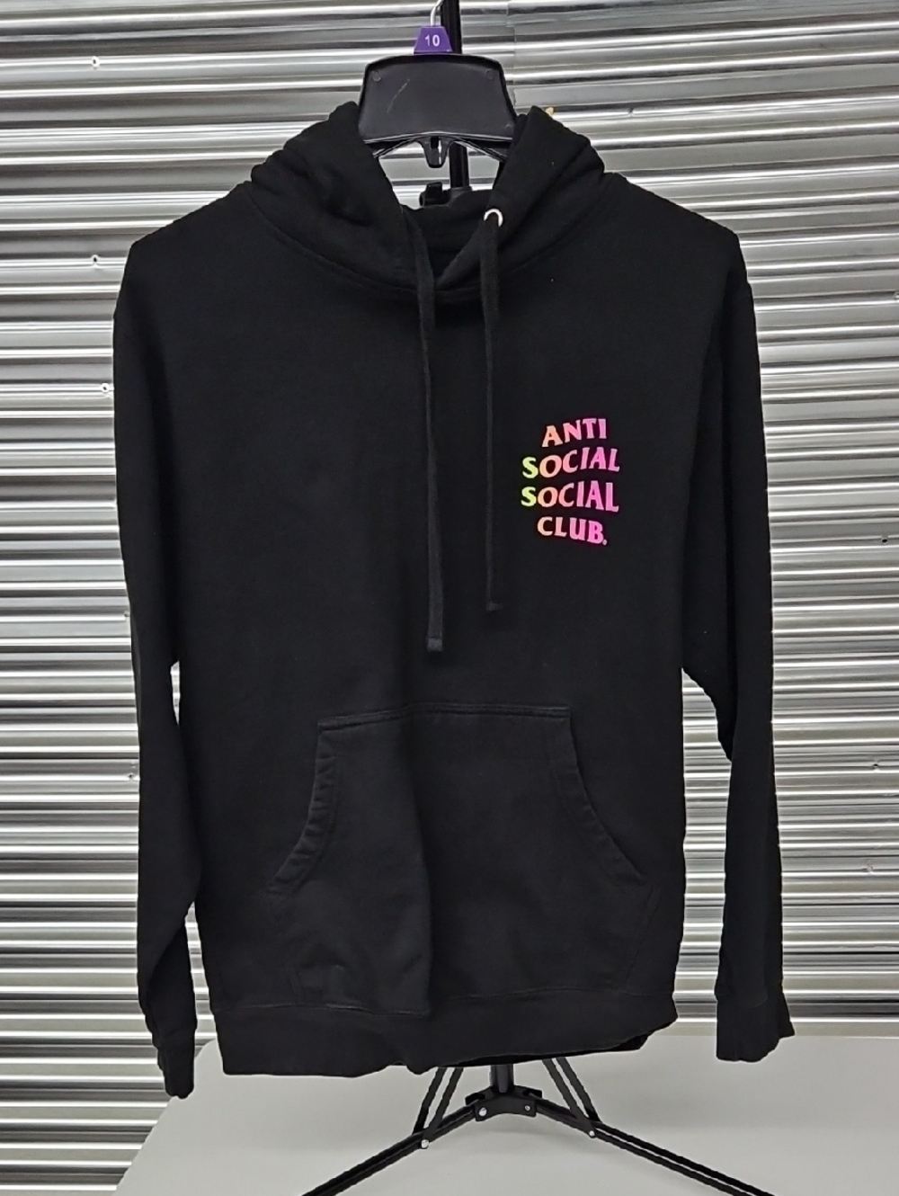 Anti Social Social Club Black Hoodie with Neon Multi-Color Logo